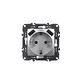PRIME SCHUKO SOCKET WITH SAFETY SHUTTER 1x2P+E 16A 250VAC & 2 USB 5VDC 3.1A IP20 MATT ALUMINUM