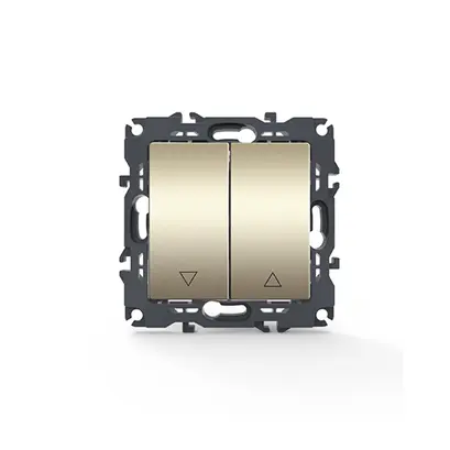 PRIME 2 GANG SHUTTER SWITCH SCREWLESS 1-1P 10AX 250VAC IP20 MATT CHAMPAGNE