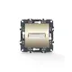 PRIME 1-КЛЮЧОВ БУТОН И ТАБЕЛКА С ИМЕ LED ЛАМПА (12VAC) БЕЗ ВИНТОВЕ 1P 10A 250VAC IP20 МАТОВО ШАМПАНСКО