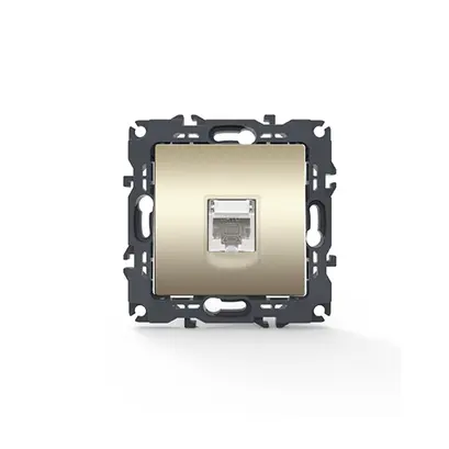 PRIME LAN SOCKET 1xRJ45 CAT6 UTP IP20 MATT CHAMPAGNE