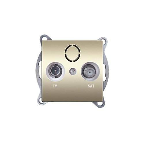 PRIME TV-SAT SOCKET END-LINE MALE & F CONNECTOR SURGE PROTECTION IP20 MATT CHAMPAGNE