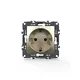 PRIME ШУКО КОНТАКТ СЪС ЗАЩИТНИ КАПАЧЕТА 1x2P+E 16A 250VAC IP20 МАТОВО ШАМПАНСКО