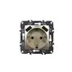 PRIME SCHUKO SOCKET WITH SAFETY SHUTTER 1x2P+E 16A 250VAC & 2 USB 5VDC 3.1A IP20 MATT CHAMPAGNE
