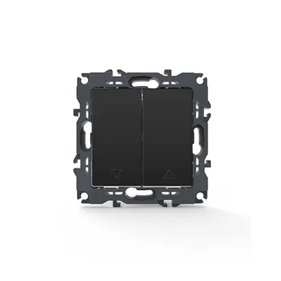 PRIME 2 GANG SHUTTER SWITCH SCREWLESS 1-1P 10AX 250VAC IP20 MATT ANTHRACITE