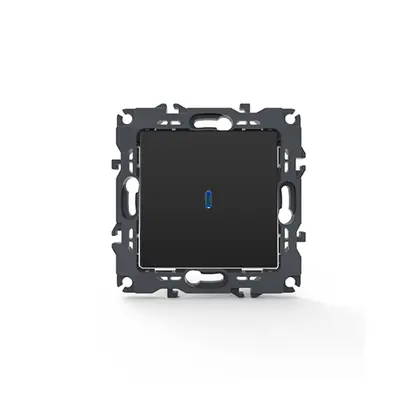PRIME 1 GANG 2 WAY SWITCH & LED CONTROL LAMP (ON-ON) SCREWLESS 1P 10AX 250VAC IP20 MATT ANTHRACITE