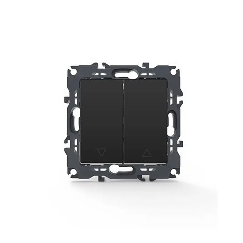 PRIME 2-КЛЮЧОВ БУТОНЕН ПРЕВКЛЮЧВАТЕЛ ЗА ЩОРИ БЕЗ ВИНТОВЕ 1-1P 10AX 250VAC IP20 МАТОВ АНТРАЦИТ