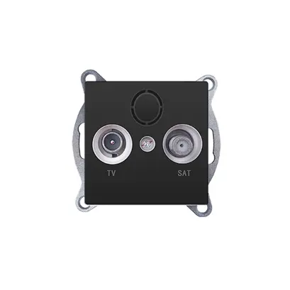 PRIME TV-SAT SOCKET END-LINE MALE & F CONNECTOR SURGE PROTECTION IP20 MATT ANTHRACITE