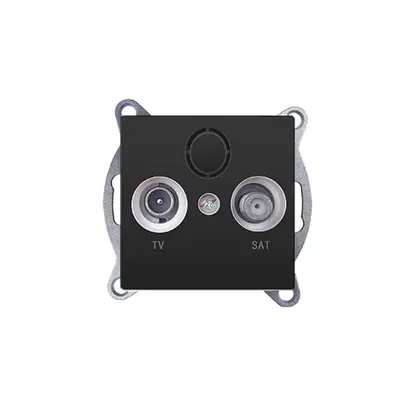 PRIME TV-SAT SOCKET THROUGH-LINE MALE & F CONNECTOR SURGE PROTECTION IP20 MATT ANTHRACITE