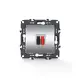 PRIME SINGLE AUDIO SOCKET SCREWLESS 36-230VAC IP20 MATT ALUMINUM