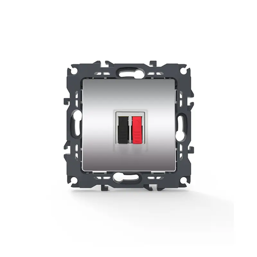 PRIME SINGLE AUDIO SOCKET SCREWLESS 36-230VAC IP20 MATT ALUMINUM