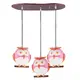 PENDANT LUMINAIRE 3XE14 PINK PLASTIC OWL 50Χ30ΧΗ100CM KOKKA