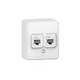 MURATA DOUBLE LAN SOCKET WALL MOUΝΤED 2xRJ45 CAT6 UTP IP20 WHITE