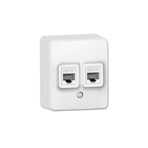 MURATA DOUBLE LAN SOCKET WALL MOUΝΤED 2xRJ45 CAT6 UTP IP20 WHITE