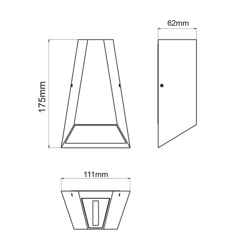LED COB АПЛИК 6W 425LM 30° И 120° 230VAC 3.000K ТЪМНО СИВ CRI80 IP54 30.000HRS - изображение 3