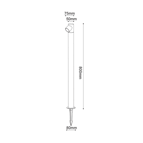 ^LED COB СТЪЛБОВО ОСВЕТИТЕЛНО ТЯЛО И ШИП 5W 240LM 50° 230V AC 3.000K ТЪМНО СИВО CRI80 IP65 30.000HRS - изображение 2