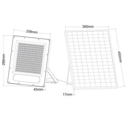 SOLAR SMD LED FLOOD LIGHT 300W 4000K IP66 90° Ra80 2YEARS GUARANTEE - изображение 2