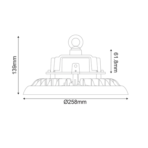 LED КАМБАНА ASTREK DIM 1-10V 100W 15.000LM 5000K 90° 230V AC IP65 Ra>80 50.000HRS - изображение 2