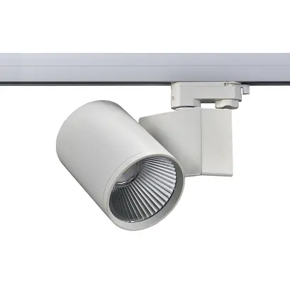 ПЯСЪЧНО БЯЛ LED ПРОЖЕКТОР ЗА ШИНА 40W 3000K 3-ФАЗЕН 38° 4200LM 230V AC Ra80 5 ГОДИНИ