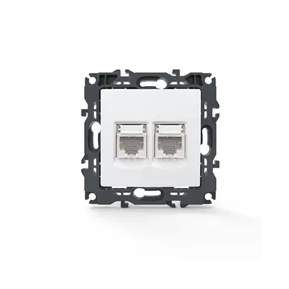 PRIME LAN КОНТАКТ 2xRJ45 CAT6 UTP IP20 БЯЛ