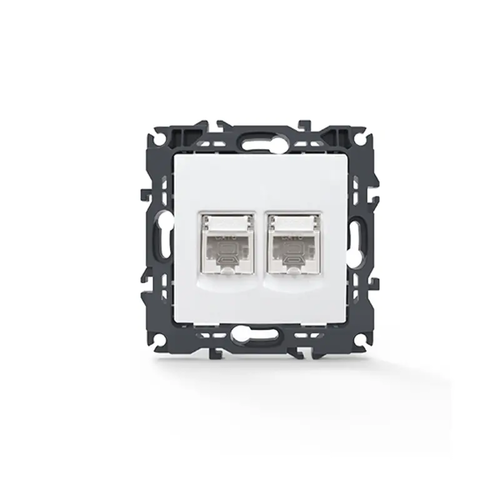 PRIME LAN КОНТАКТ 2xRJ45 CAT6 UTP IP20 БЯЛ