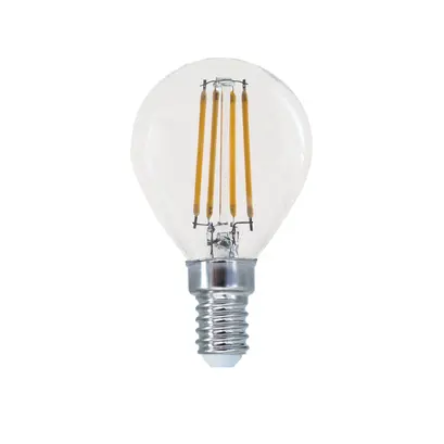 LED ФИЛАМЕНТ E14 G45 4W 2700K 230V AC 480LM RA80 30000H 360°