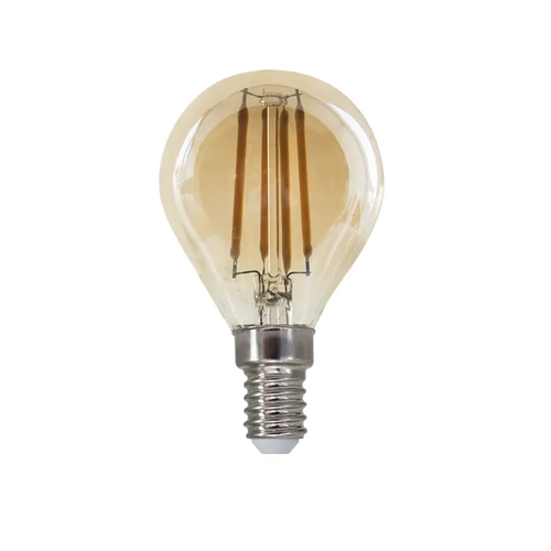 LED ФИЛАМЕНТ E14 STEP-DIM G45 4W КЕХЛИБАР 2700K 230V AC 500LM RA80 30000H 360°