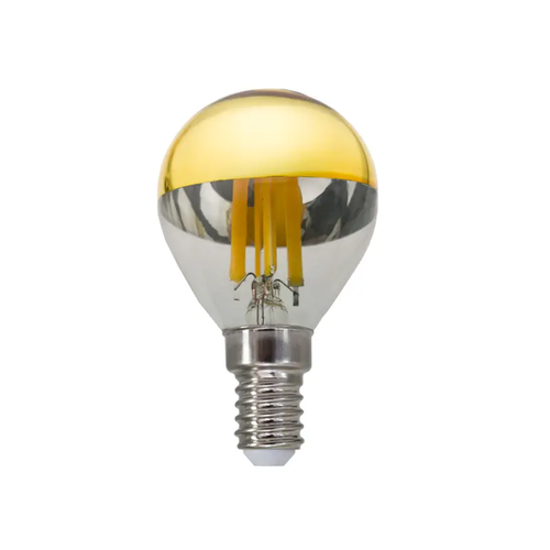 LED ФИЛАМЕНТ E14 DIM G45 ЗЛАТЕН 5W 2700K 230V AC 620LM RA80 30000H 180°