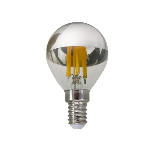 LED ФИЛАМЕНТ E14 DIM G45 СРЕБЪРЕН 5W 2700K 230V AC 620LM RA80 30000H 180°
