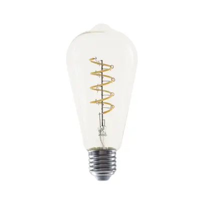 LED ФИЛАМЕНТ E27 DIM ST64 4W СПИРАЛА 1800K 230V AC 300LM RA80 30000H 360°