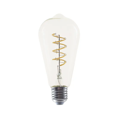 LED ФИЛАМЕНТ E27 DIM ST64 4W СПИРАЛА 1800K 230V AC 300LM RA80 30000H 360°