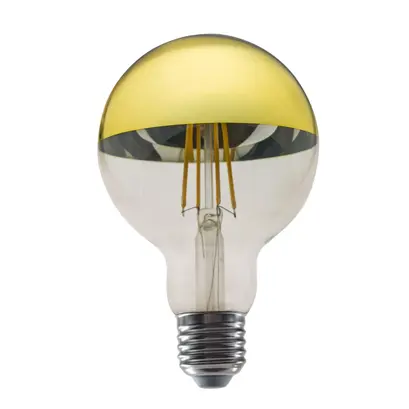 LED ФИЛАМЕНТ E27 DIM G95 8W ЗЛАТЕН 2700K 230V AC 900LM RA80 30000H 180°