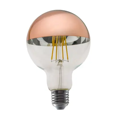 LED ФИЛАМЕНТ E27 DIM G95 8W РОЗОВО ЗЛАТО 2700K 230V AC 900LM RA80 30000H 180°