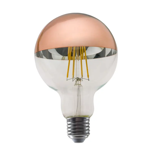 LED ФИЛАМЕНТ E27 DIM G95 8W РОЗОВО ЗЛАТО 2700K 230V AC 900LM RA80 30000H 180°
