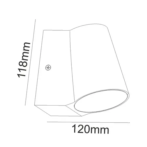 ^LED COB СТЕННО ОСВЕТИТЕЛНО ТЯЛО 6W 400LM 100° 230V AC 3.000K ТЪМНО СИВО CRI80 IP54 30.000HRS