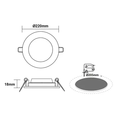 LED ПАНЕЛ БЯЛ КРЪГЪЛ 22W 4000K 2350Lm  Φ220 230V AC Ra80