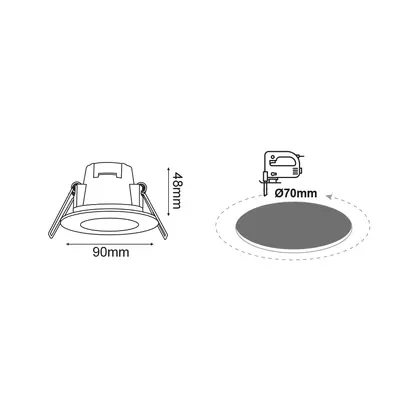 LED СПОТ IP65 БЯЛ КРЪГЪЛ 5W 6.000K 230V AC 420Lm 120° Ra80