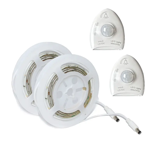 LED SMD DIMMABLE STRIP KIT 2X1.2M 2X5.8W 2X570LM IP65 NANO 3000K WITH 2 SENSORS & 12V DC PLUG DRIVER - изображение 3