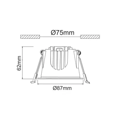 LED БЯЛА ЛУНА ЗА ВГРАЖДАНЕ 10W 4000K 1100Lm 40° IP44 230V AC Ra80 Φ87*62MM 5 ГОДИНИ