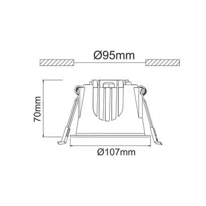 LED БЯЛА ЛУНА ЗА ВГРАЖДАНЕ 20W 4000K 2300Lm 40° IP44 230V AC Ra80 Φ107*70MM 5 ГОДИНИ