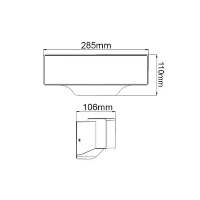 ^LED SMD СТЕННО ОСВЕТИТЕЛНО ТЯЛО 13W 710LM 110° 230V AC 3.000K ТЪМНО СИВО CRI80 IP65 30.000HRS