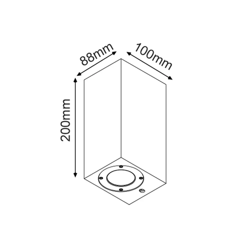 ^WALL UP-DOWN SQUARE SPOT LUMINAIRE IP65 2XGU10 WHITE CEMENT - изображение 2