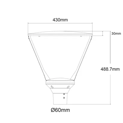 LED ПАРКОВО ОСВЕТИТЕЛНО ТЯЛО С РЕГУЛИРУЕМА МОЩНОСТ 30/40/50W 170/165/160 LM/W 4000K 230V 5 ГОДИНИ ГАРАНЦИЯ