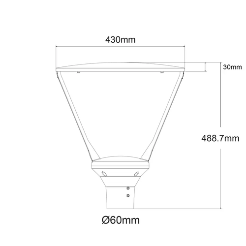 LED ПАРКОВО ОСВЕТИТЕЛНО ТЯЛО С РЕГУЛИРУЕМА МОЩНОСТ 30/40/50W 170/165/160 LM/W 4000K 230V 5 ГОДИНИ ГАРАНЦИЯ - изображение 2