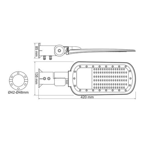 ЛЕД УЛИЧНО ОСВЕТИТЕЛНО ТЯЛО 20W 2800LM 4000K 140x90˚ CLASS I 230V AC IP66 - изображение 3