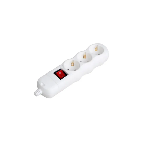 MULTISTRIP 3 SCHUKO SOCKETS WITH CHILD PROTECTION WITH  SWITCH NO CABLE 16A IP20