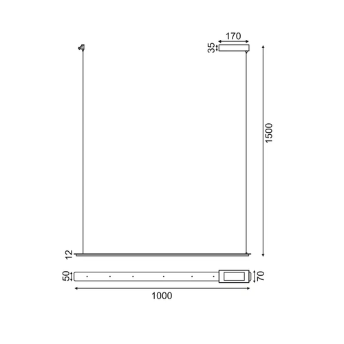 ВИСЯЩА ЛАМПА ЛЕД 20W 3000K 1600LM ЧЕРНО МЕТАЛНО  100Χ5ΧH150CM ATLANTIS - изображение 3