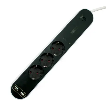 WI-FI РАЗКЛОНИТЕЛ 3 ГНЕЗДА ШУКО 16A 250V 3680W МАКС ВСЯКО И 2 USB ПОРТА 2,4A 5V ВСЕКИ