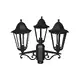 GARDEN LIGHT TRIPLE BLACK MAT RAL9005M 23.5Χ44,5cm Φ60