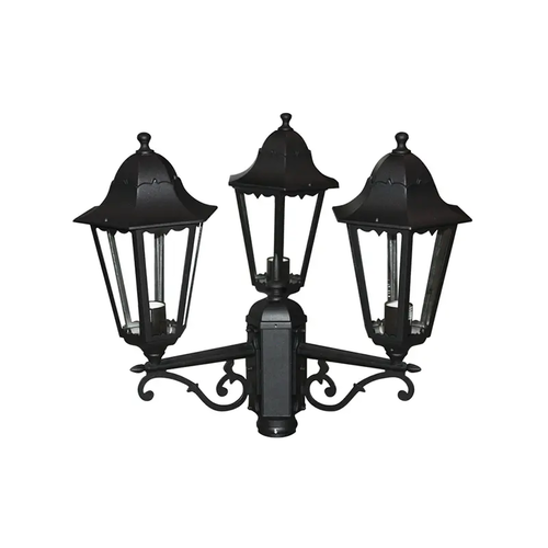 GARDEN LIGHT TRIPLE BLACK MAT RAL9005M 23.5Χ44,5cm Φ60