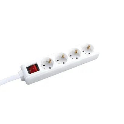 РАЗКЛОНИТЕЛ 4 ГНЕЗДА СЪС ЗАЩИТА ЗА ДЕЦА И КЛЮЧ 16A IP20 С КАБЕЛ H05VV-F 3x1.5mm2/5m